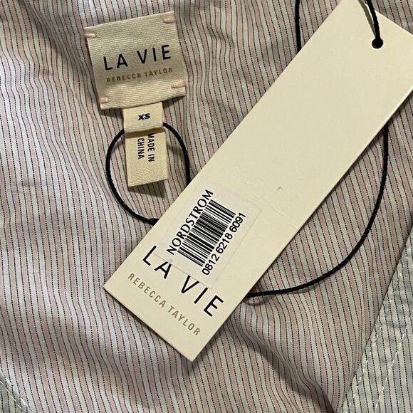 La Vie Rebecca Taylor Multi Striped Dress Sleeveless Button Down Size XS - Picture 5 of 8
